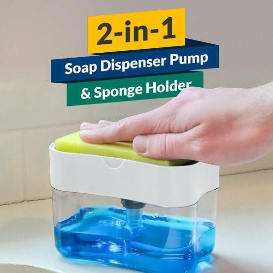 2-in-1 Soap Pump Station with Sponge Holder