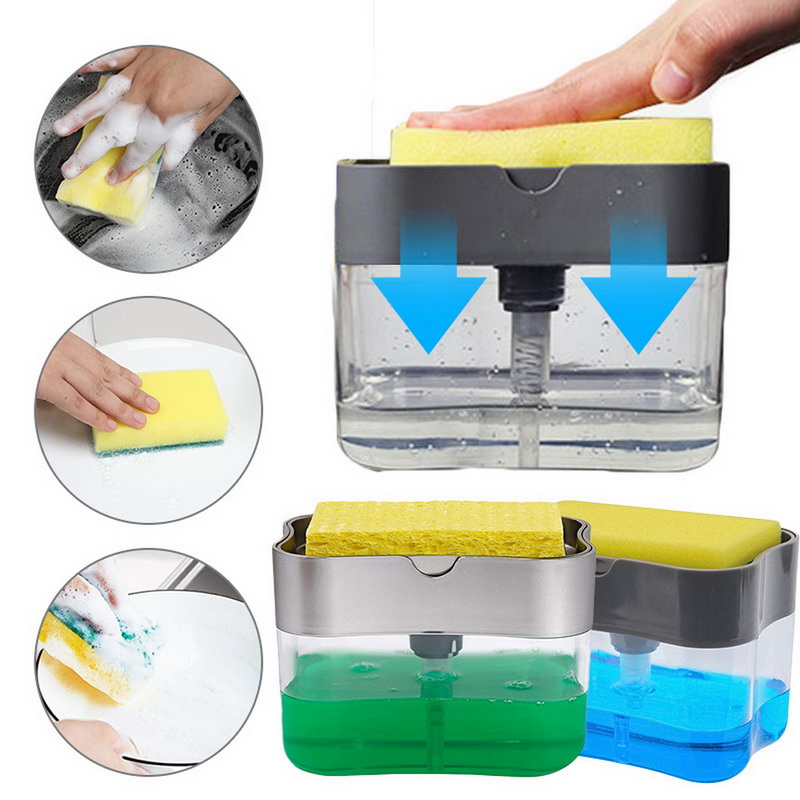 2-in-1 Soap Pump Station with Sponge Holder